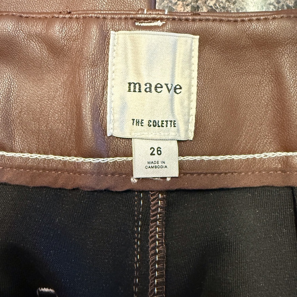 “MAEVE” Anthropologie Vegan Leather Colette Cropped Wide Leg Pant - Picture 15 of 16